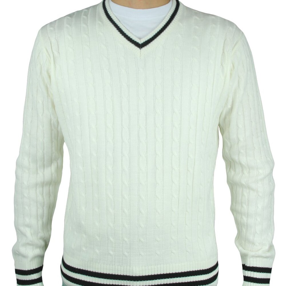 V Neck Cable Sweater